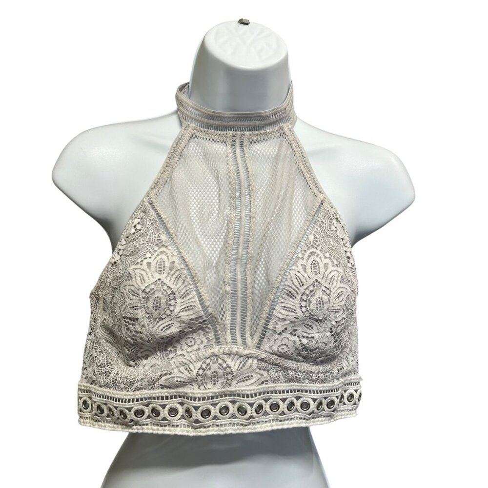 Victoria's Secret Dream Angels White Lace High Neck Choker Bralette Size L